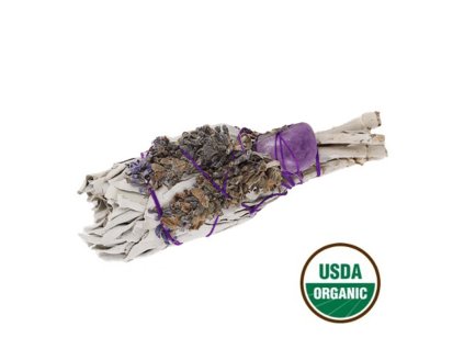 Vykuřovadlo pochodeň Uzdravení - bílá šalvěj + ametyst