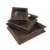 Set podnosů bambus Čtverec 03 36 x 36 cm hnědá