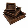 Set podnosů bambus Čtverec 03 36 x 36 cm hnědá
