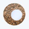 Zrcadlo dřevo Round Triangle Puzzle 78 cm
