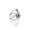 Prsten stříbro Tři brože modrý syntetický opál