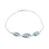 Náramek stříbro Tři spirály modrý syntetický opál