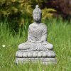 Soška beton Buddha Meditation 36 cm šedá