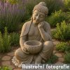 Soška beton Buddha Alms Bowl 55 cm šedá