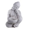 Soška beton Buddha Alms Bowl 55 cm šedá