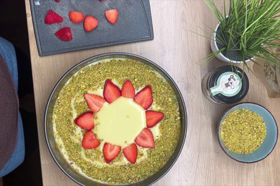 Pistáciový cheesecake s bielou čokoládou