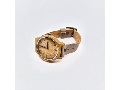 Bambusové hodinky original beige