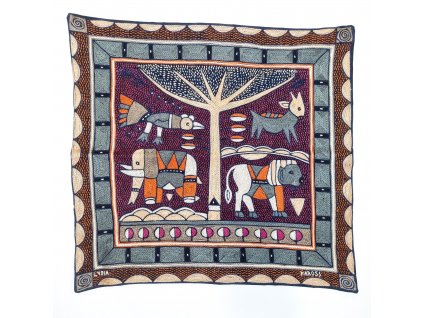 african embroidered pillow