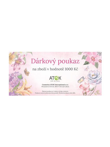 Poukaz na nákup kosmetiky 1000 Kč - tištěný