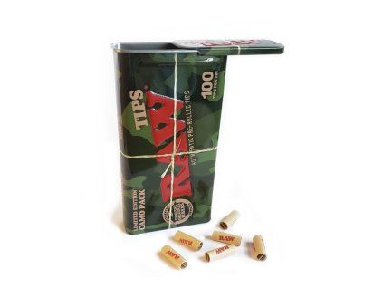 raw camo tin of 100 prerolled roach 1