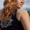 INDIAN MOTORCYCLE WOMENS BLACK ZIP HENLEY TANK TOP