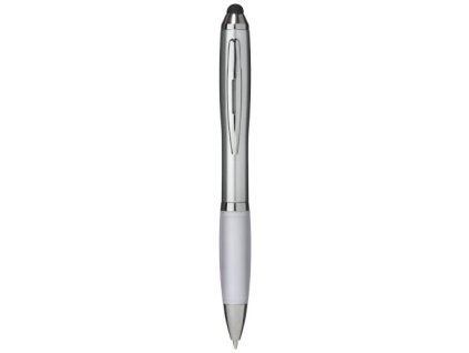 Glôčkové pero a stylus (čierna náplň), Silver,White