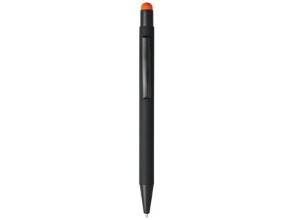 Guľôčkové pero (čierna náplň), solid black,orange