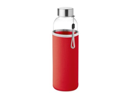 Sklenená flaša v neopréne (500 ml), Red
