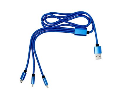 Nylonový nabíjací kábel, cobalt blue