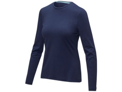 Ponoka long sleeve women's GOTS organic t-shirt, Navy, XS