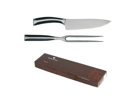 VS | Sada servírovacej vidličky a noža, japonská oceľ, Silver