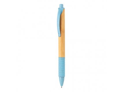 Guľôčkové pero z bambusu a pšeničnej slamy (modrá náplň), Blue