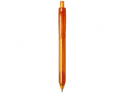 Guľôčkové pero z rPET (čierna náplň), transparent orange