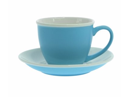 Dvojfarebná šálka s podšálkou (150 ml), light blue