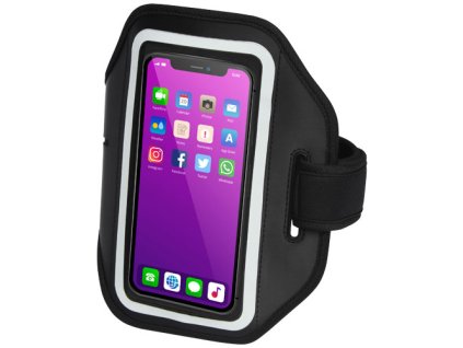 Reflexný smartphone náramok s priehľadným krytom, solid black
