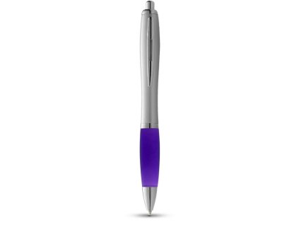 Guľôčkové pero (čierna náplň), Purple,Silver