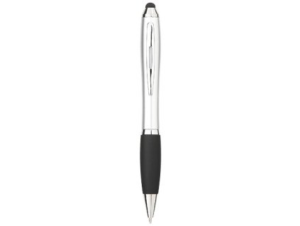 Glôčkové pero a stylus (čierna náplň), Silver,solid black