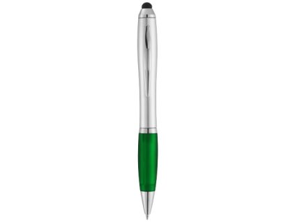 Glôčkové pero a stylus (čierna náplň), Silver,Green
