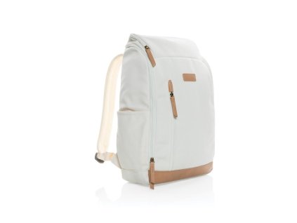 Batoh na 15" notebook Impact z 16 oz. recykl. canvas, Off white