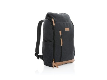 Batoh na 15" notebook Impact z 16 oz. recykl. canvas, Black