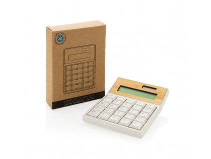Kalkulačka z RCS rec. plastu a bambusu, Brown