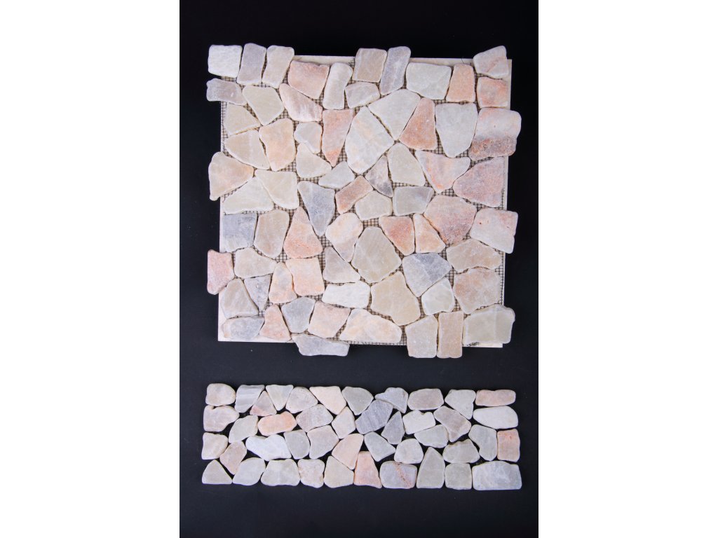 Kamenná mozaika onyx MZ6 30x10cm (sokl, dělící pásek listela, obklad + dlažba)