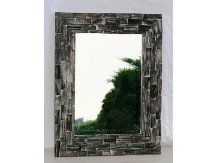 Dřevěné zrcadlo masiv teak model 28 80x60cm