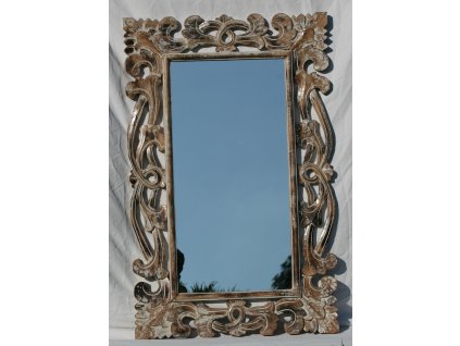 Dřevěné zrcadlo masiv s řezbou model 09 110x70cm