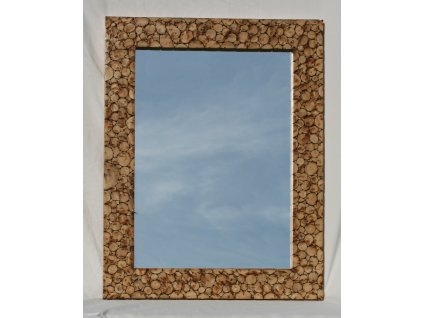 Dřevěné zrcadlo masiv vykládané kávovým dřevem model 74 90x70cm