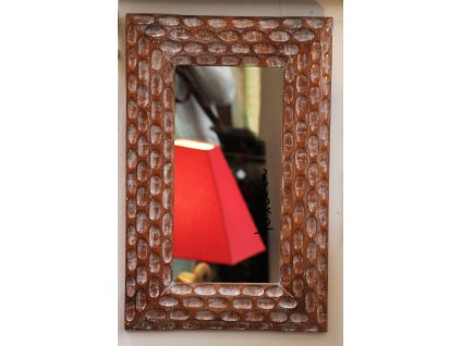 Dřevěné zrcadlo masiv s řezbou model R3 60x40cm
