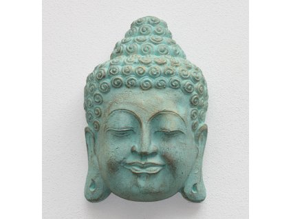 Socha Budha Buddha face wall 30cm patina TG
