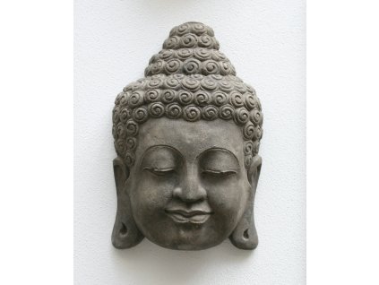 Socha Budha Buddha face wall 30cm patina grey