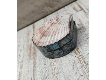 Šperkovnice z opracované mušle cca 70x60x35mm