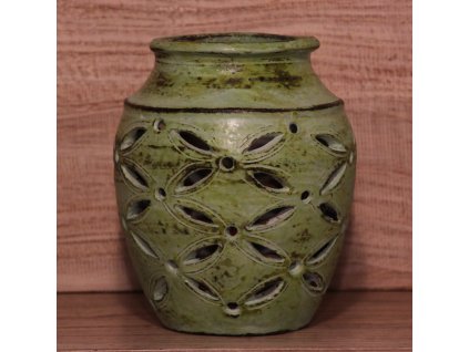 2v1 Váza + svícen - zelená patina, výška cca 15cm