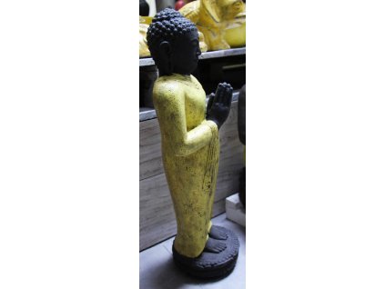 Socha Budha Buddhaa stojící meditující 60cm - žluté roucho