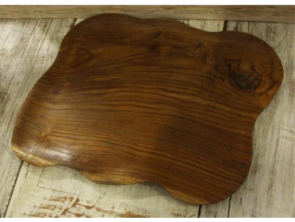 Dřevěný servírovací podnos talíř teak cca 40x34cm