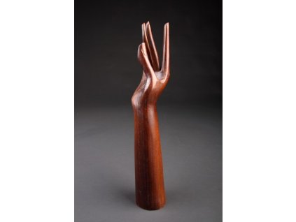 Dřevěný stojan - ruka na šperky cca 25cm hnědá