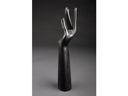 Dřevěný stojan - ruka na šperky 30cm ebenově černá