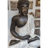 Socha Budha Buddha fiber pryskyřice 60cm bílé roucho