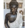 Socha Budha Buddha fiber pryskyřice 60cm bílé roucho