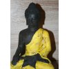 Socha Budha Buddha na lotosovém květu 30cm žlutá patina