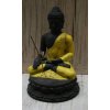 Socha Budha Buddha na lotosovém květu 30cm žlutá patina