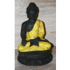 Socha Budha Buddha na lotosovém květu 30cm žlutá patina