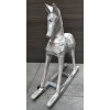 Houpací kůň 44x40x12cm patina bílo hnědá